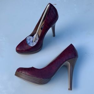 Red Snake Skin Heels